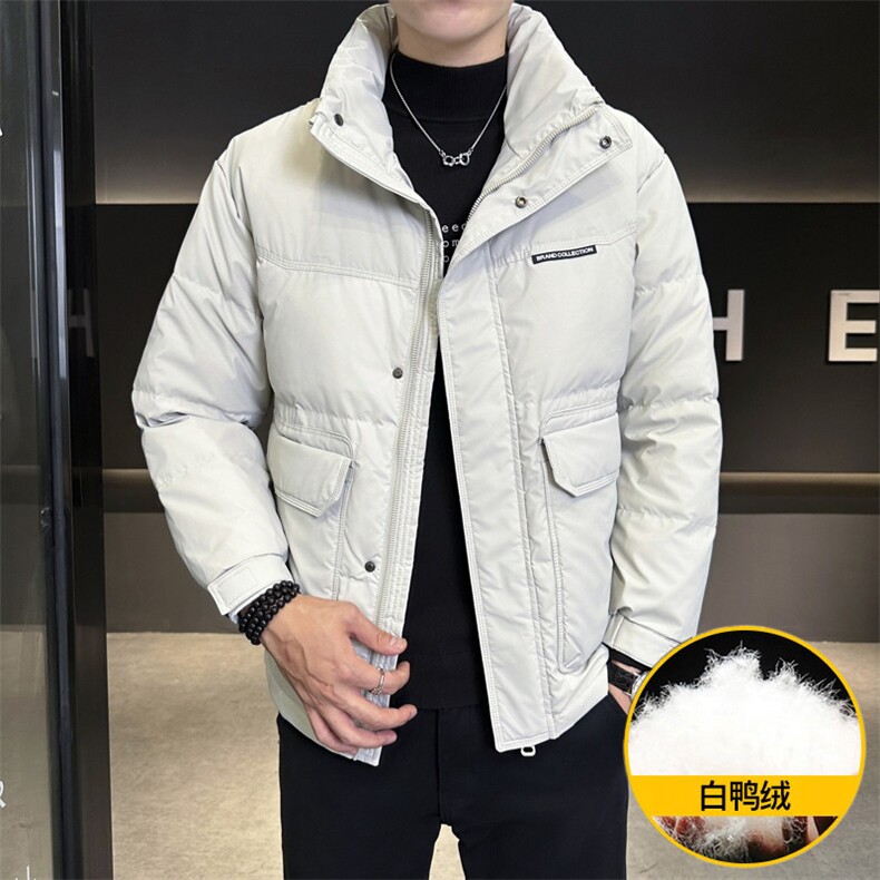 M807-P160 标50%白鸭绒2025新款羽绒服男冬季立领潮流百搭厚图片