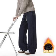 XK60025JR-P45加绒后单袋小弯刀雪尼尔提花休闲裤垂坠肌理感，男装卫衣，电商A178