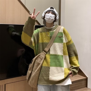 美式圆领毛衣男慵懒风休闲针织衫 M7031 P55图片