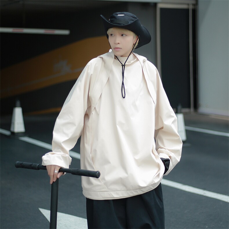 Wt07-P55日系设计感拉链套头山系冲锋衣,男装夹克,星座1501-1
