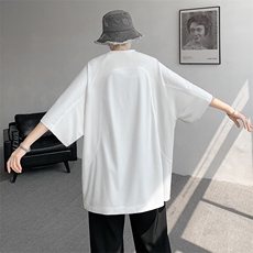 8XL-M特大码日系复古山西速干镂空拼接短袖T恤上衣男DX319P50，男装T恤，电商D206-1