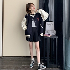 2023年秋季新款拼接棒球服外套82385-P130-K178，女装短外套，一九零