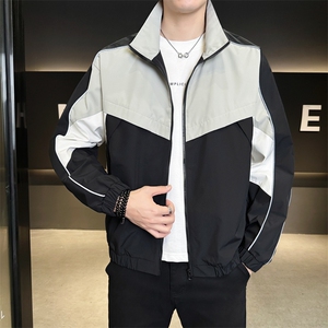 复古撞色拼接立领冲锋衣外套男开衫外套夹克棒球服JK01577-P68图片