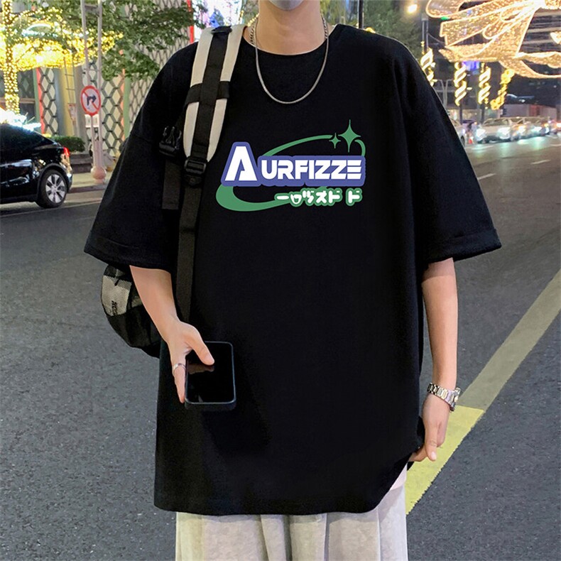 T807宽松短袖T恤男夏季2025新款半袖港风chic潮牌男生体恤衫,男装T恤,星座304A-1