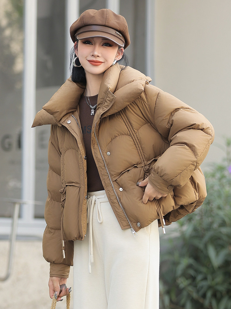 现货新款冬装2024年韩版纯色休闲新90绒白鸭绒羽绒服,女装羽绒服,琦鑫阁（原依鑫阁）