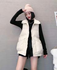 XL9819潮牌大口袋下摆抽绳百分百羽绒马甲,女装马甲,L·H·X