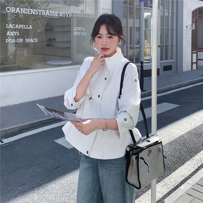 时尚简约休闲设计短款风衣女2026春新款巨好看洋气时髦范百搭外套,女装风衣,2D036