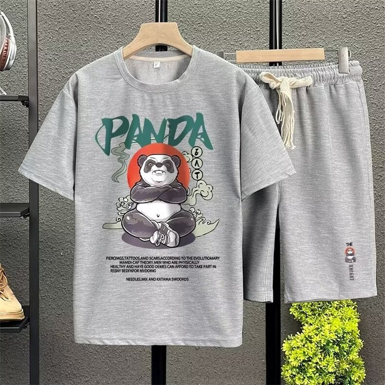 新款休闲运动套装男款夏季新款潮牌t恤青少年短袖短裤搭配一整套,男装T恤,星座1013