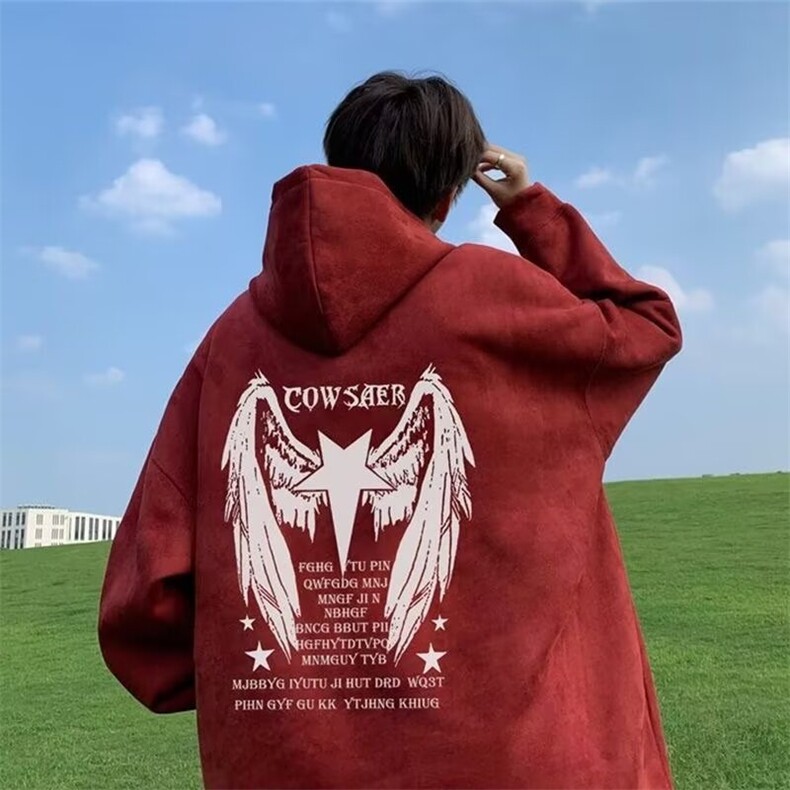 E29P38潮牌男连帽卫衣宽松2024秋冬新款翅膀时髦炸街外套,女装短外套,星座512-6