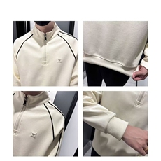 A194-P47半拉链卫衣男春秋款美式复古高级感上衣男士百搭宽松，男装卫衣，电商B323A