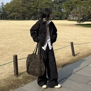 高级花里假两件衬衫拉链夹克Cleanfit秋季上衣外套男WLAK144-P75图片