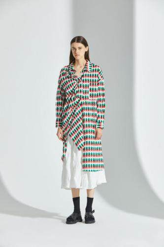 【现货】秋季长款印花衬衣，其它，时空轨道