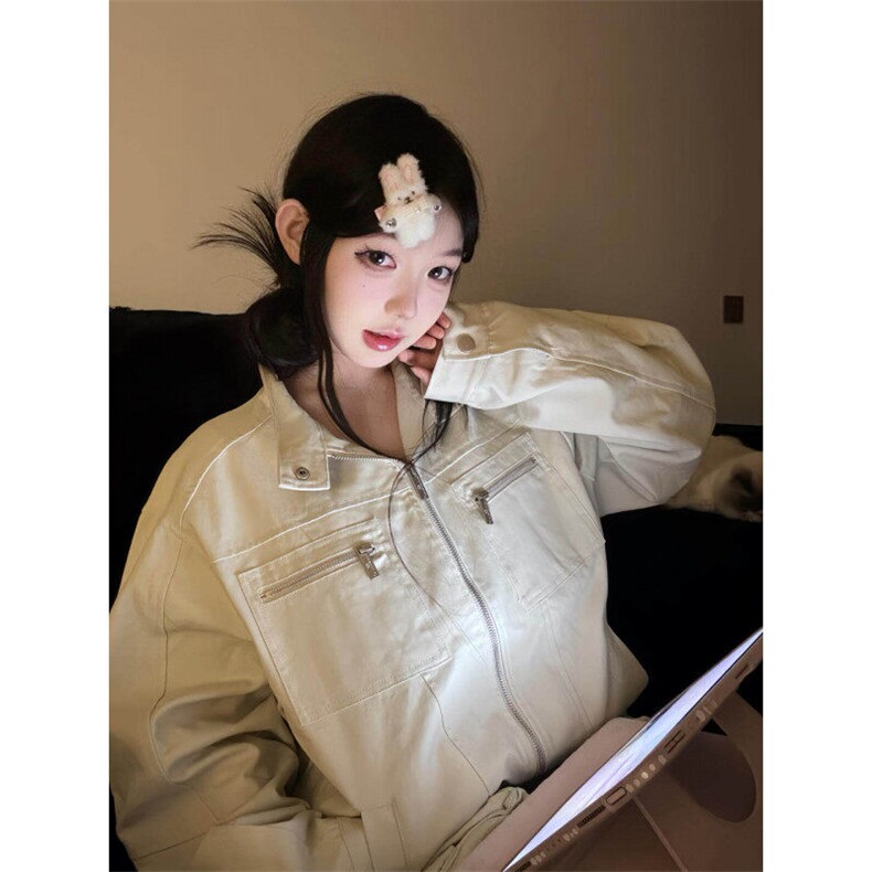 【有货】W6348ZZ-特68美式复古水洗帆布立领休闲夹克外套男女,男装夹克,星座1007（原301D）