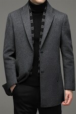 2023冬季羊毛羽绒大衣白鹅绒脱卸内胆70羊毛男装外套YS1-069-P345，男装毛呢大衣，电商B212（原钱塘6029）