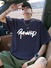 T797短袖t恤男夏季新款高街休闲纯棉体恤oversize大码宽松上衣服，男装T恤，星座304A-1