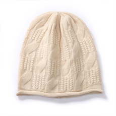 2025年秋季针织麻花纹羊绒帽时尚休闲通勤百搭保暖，帽子，喜润羊绒