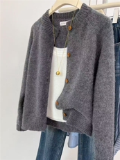 2025年秋季时尚百搭通勤简约开衫，女装针织衫/毛衣，美雪羊绒