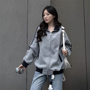 抖音得物高品质26春装美式高街重磅结构拼接织带立领卫衣外套CM42图片