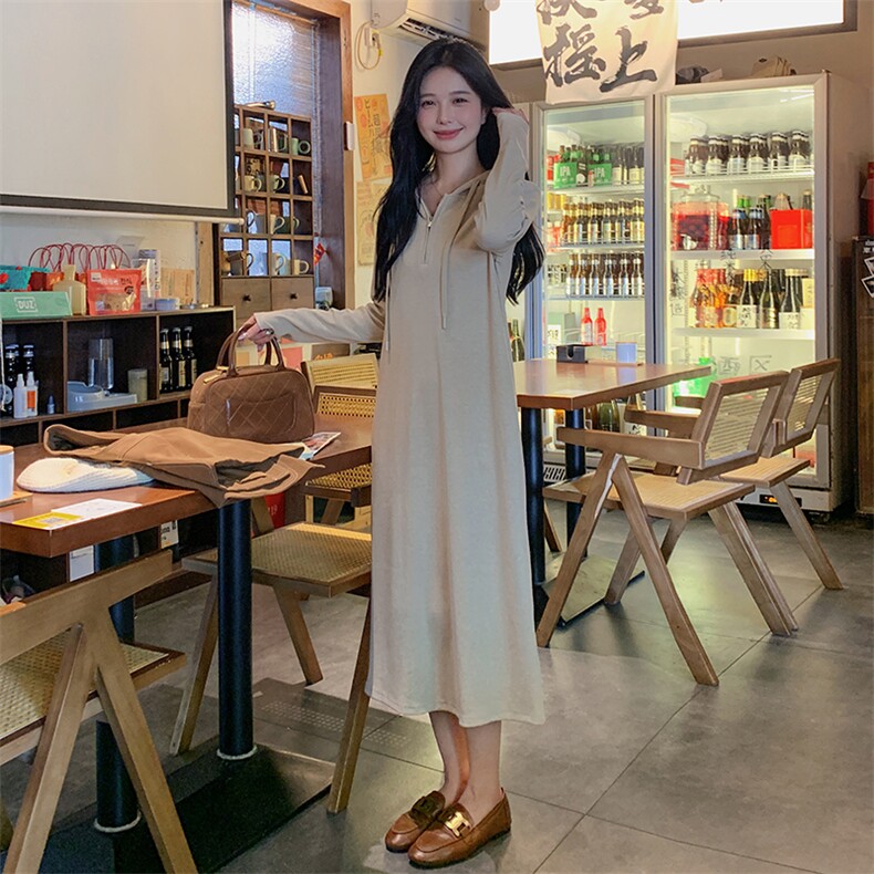 卫衣连衣裙马夹套装休闲中长款,女装套装/套裙,素月