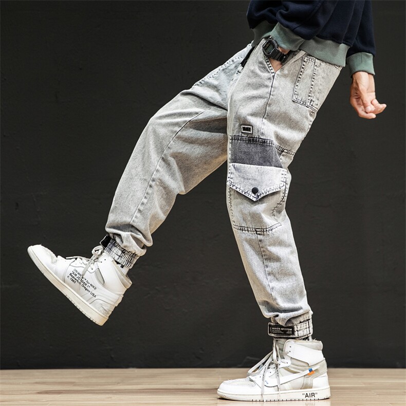 K711P30黑墙2024秋季新品宽松工装裤嘻哈裤大口袋潮流青春男,男装休闲裤,电商A026-1
