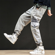 K711P30黑墙2024秋季新品宽松工装裤嘻哈裤大口袋潮流青春男，男装休闲裤，电商A026-1