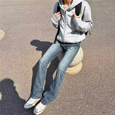 高街微喇牛仔裤男修身显瘦裤子窄版直筒长裤H2036P45，男装牛仔裤，星座1112-1
