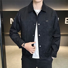 仿小牛皮翻领皮夹克春季男装皮衣C317-2698-P155，男装夹克，电商C317