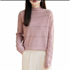 毛衣女冬季加厚外穿内搭套头圆领短款小个子时尚针织衫打底衫上衣，女装针织衫/毛衣，暖姿羊绒