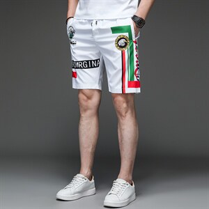 时尚印花短裤男薄款宽松休闲裤子夏季新款青年男士潮流百搭五分裤，男装休闲裤，电商B212（原钱塘6029）