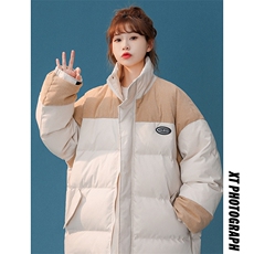 1中性风灯芯绒拼接棉衣女立领棉服女外套女8718P128控168，女装棉衣/棉服，星座226-2