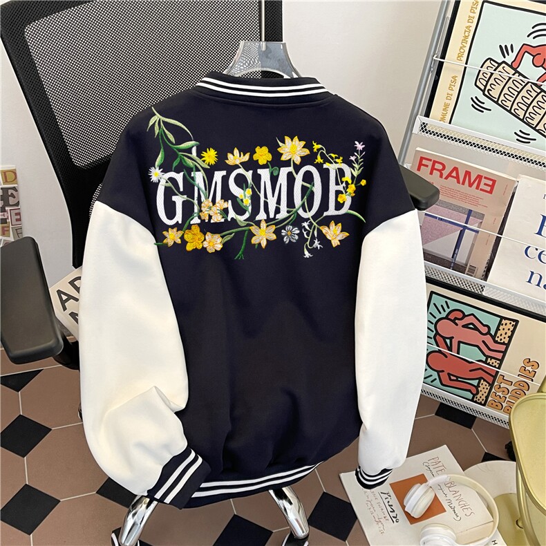 J9963-P70美式嘻哈高质量刺绣宽松潮牌棒球服夹克，女装卫衣/绒衫，星座617A-2