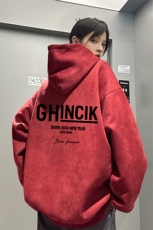 ！麂皮绒连帽卫衣直播品质重磅400克GH印花JL7123-P45控78，男装卫衣，星座508（原C305）