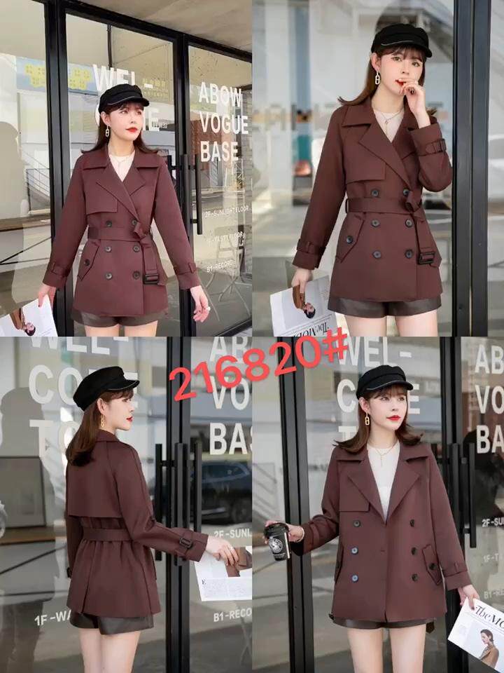 秋装新款：斜纹针织面料休闲风衣外套、M一XXL，女装风衣，拉思维加丝