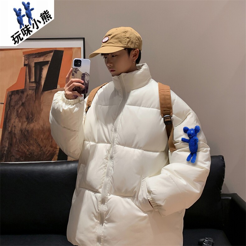 涂层面料 绝不跑棉 2025冬装棉衣小熊挂件棉服纯色面包服棉袄外套图片