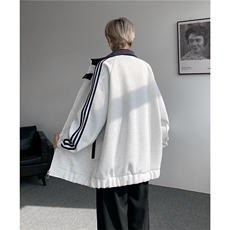 WY10190-特P60420g重磅-高品质-条纹设计感大码保暖卫衣外套男，男装棉衣，电商A059