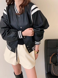 【秋款新品】进口PU棒球服图片