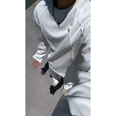 XX31-P35圆领丝光棉长袖T恤女春季2025新款内搭上衣，男装T恤，电商B323A