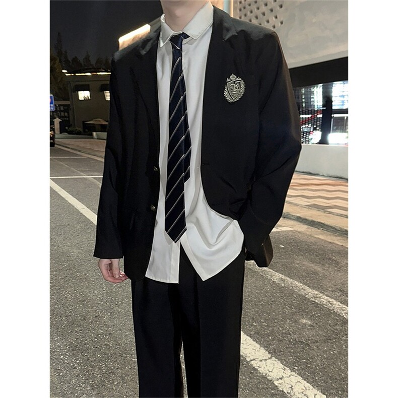 学院风男生西服上衣ins英伦风学生痞帅西装外套班服潮JKW66，男装西服套装，星座516A
