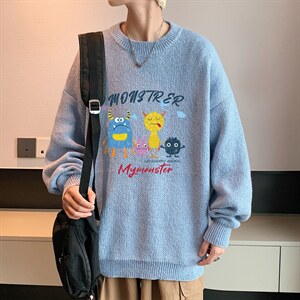 ！2023秋冬新款男士圆领毛衣百搭印花针织衫上衣M809P45，男装针织衫/毛衣，电商B220