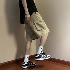 港风日系复古日系百搭宽松直筒工装五分裤休闲YK43P25，男装牛仔裤，星座1013-1