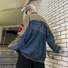 Wt8527-P68美式宽松型牛仔拼接外套，男装夹克，星座1501-1