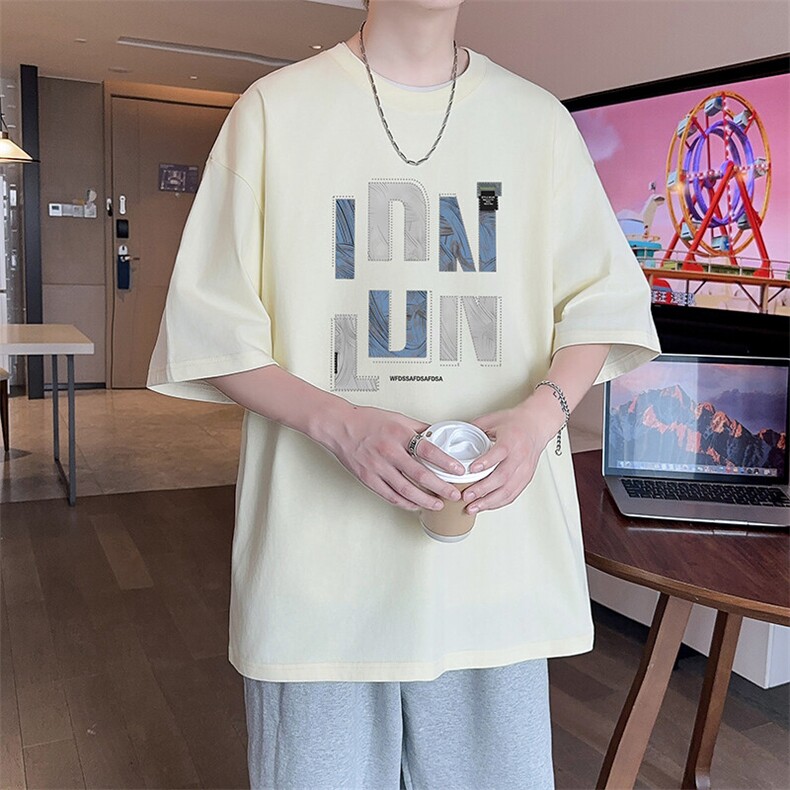 新款纯棉短袖t恤男夏季青少年初中高中学生帅气半袖体恤TX523-P25,男装T恤,星座505-3