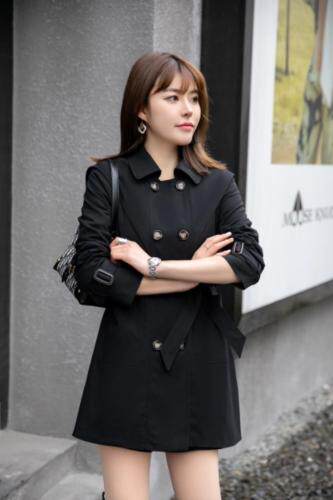 短款风衣外套，女装风衣，艾美欧歌