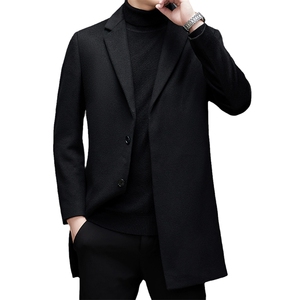 秋冬新款风衣男士西服领大衣男中长款休闲时尚毛呢MSNA18806-P360图片