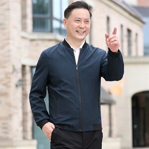 B-N9935男士2023年秋季新款长袖中老年休闲拉链夹克棒球领潮流P58图片
