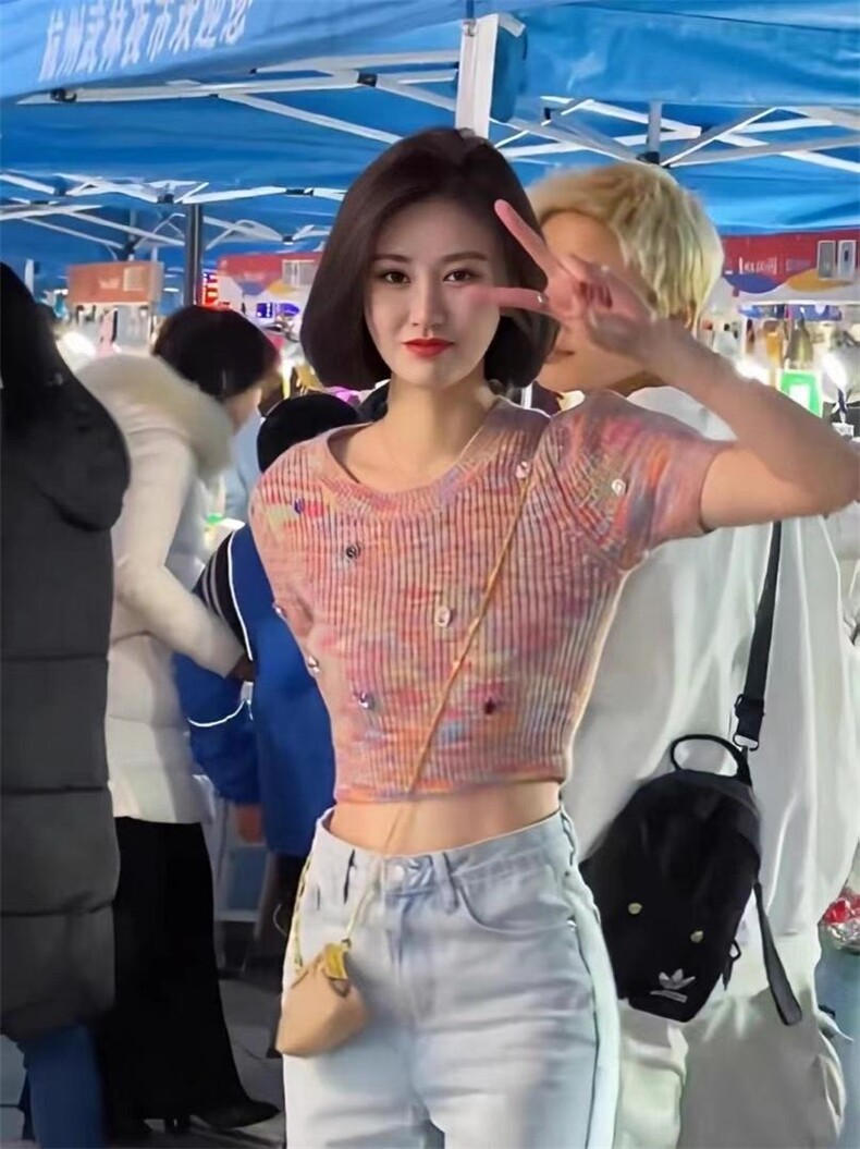 春季新款彩色宝石彩虹毛衣，女装针织衫/毛衣，CHERRY·印