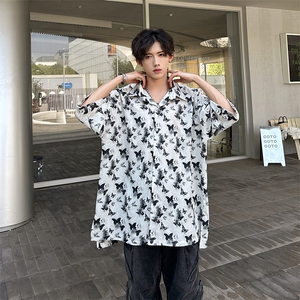 潮男单品蝴蝶印花三色衬衫  A071-T19-P38图片