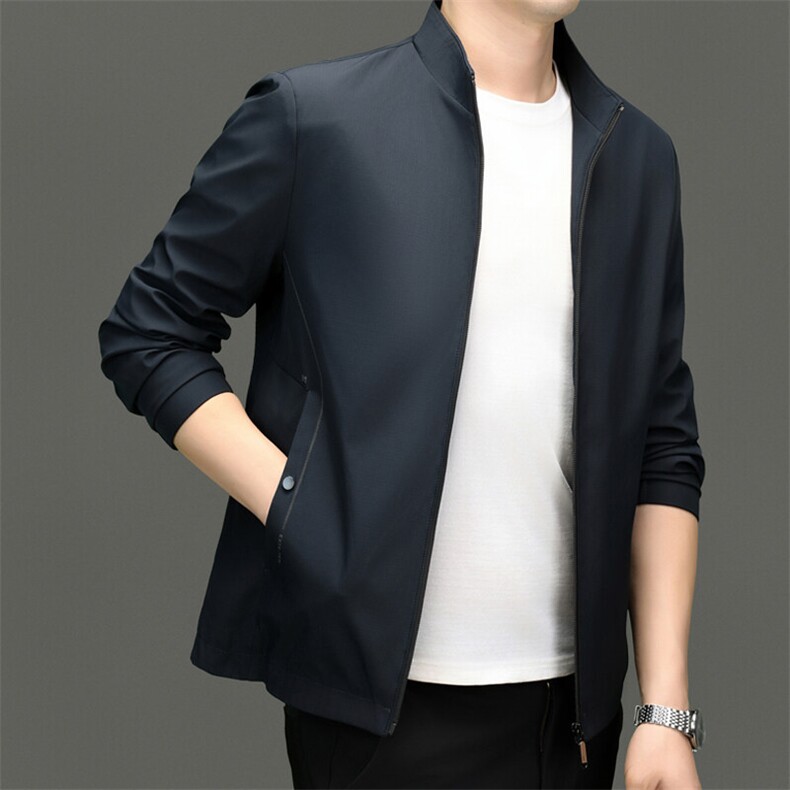 2025年大货主推男士中老年棒球领休闲夹克外套中年宽松休闲茄克衫，男装夹克，钱塘723