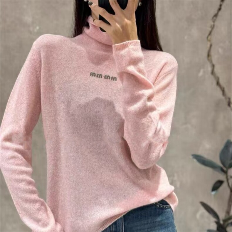 女士秋冬羊毛刺绣高领堆堆领羊毛衫,女装羊毛衫,鑫之绒