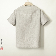 2025夏装新款风棉麻男士无袖汉服外套T397P70，男装民族服装，钱塘802